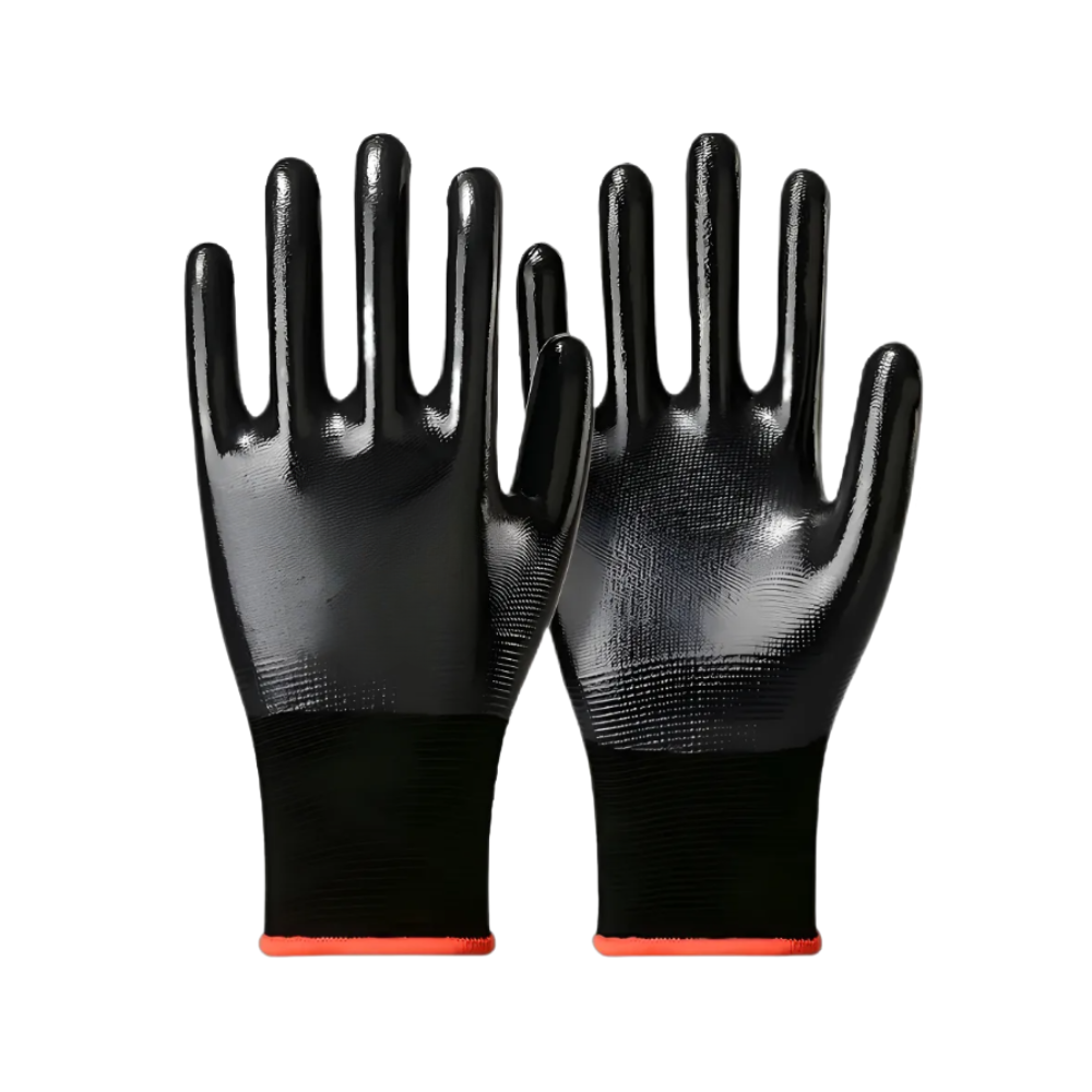 3 PIEZAS GUANTES NYLON NITRILO NEGROS BYP