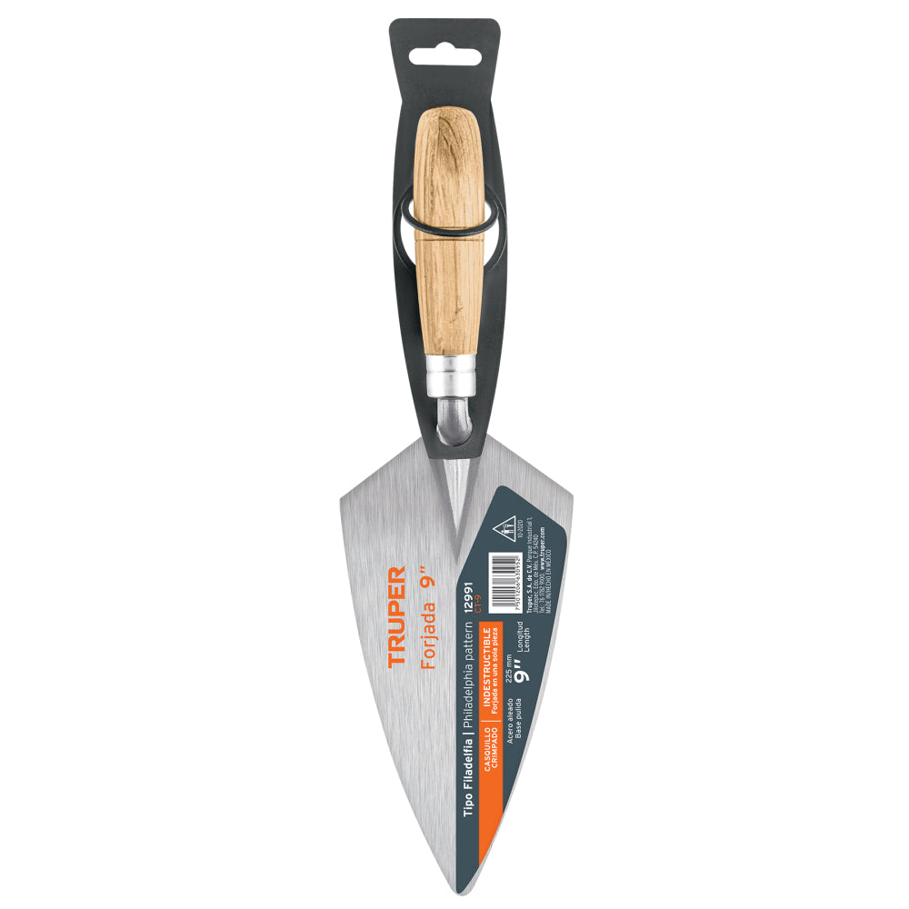 Cuchara para albañil 9" forjada tipo Filadelfia, TRUPER