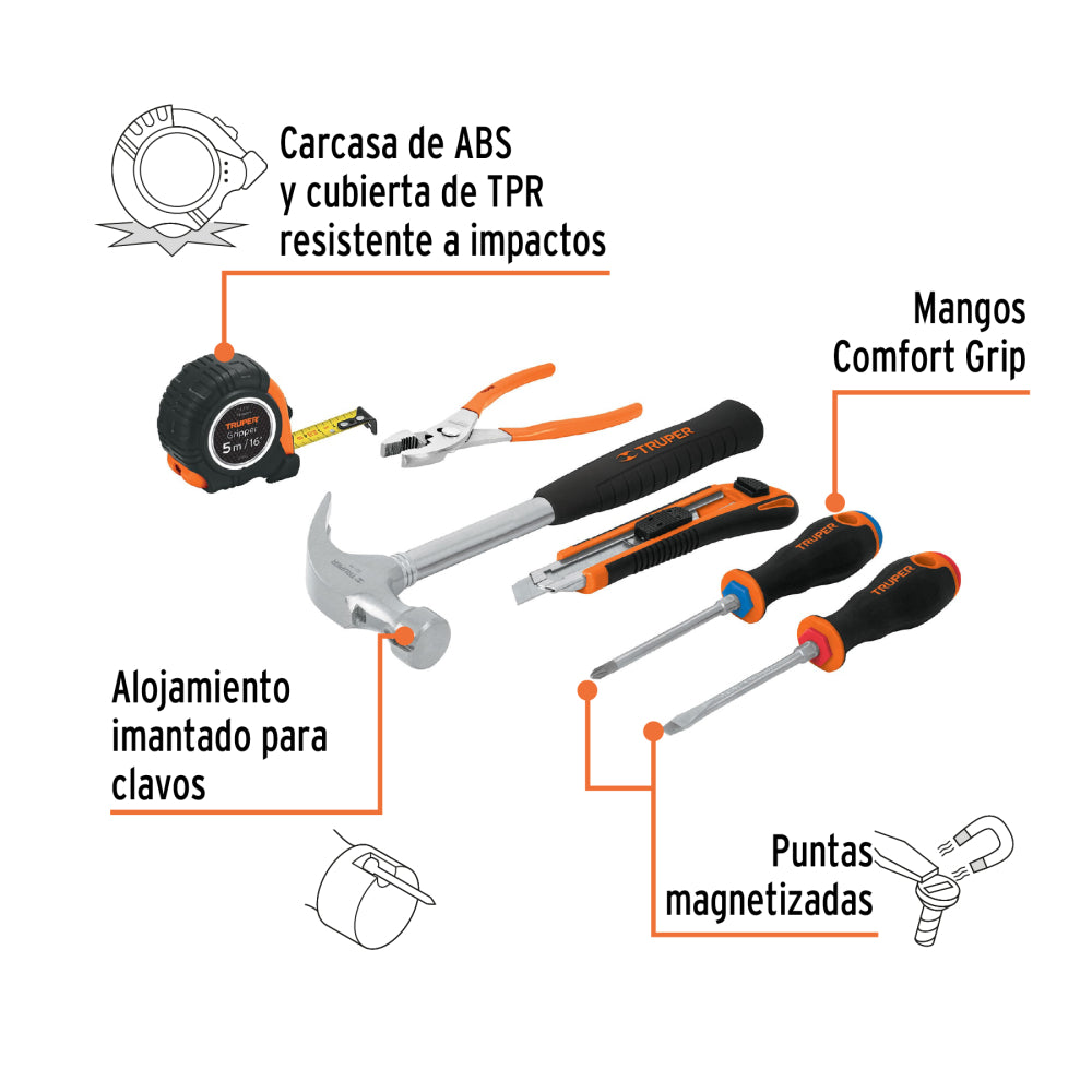 Juego de 6 herramientas caseras, TRUPER