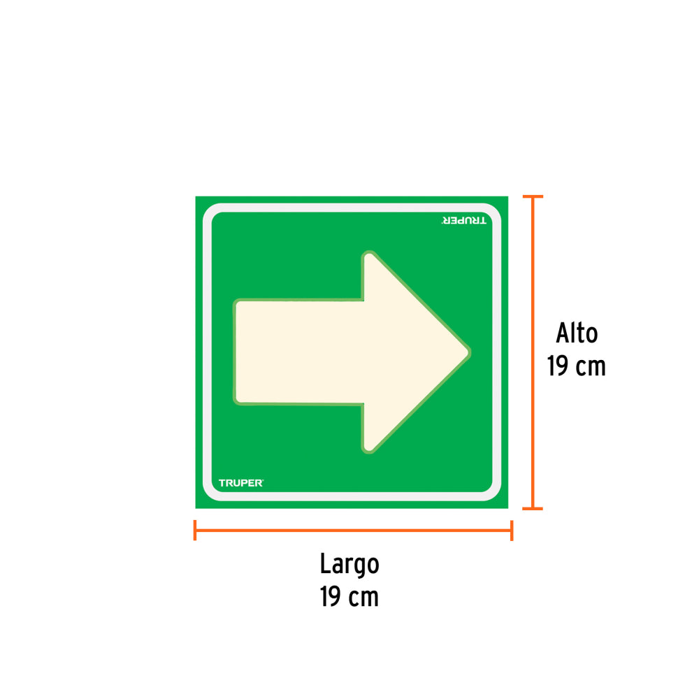 Letrero de señalización "FLECHA", 19 x 19 cm, TRUPER