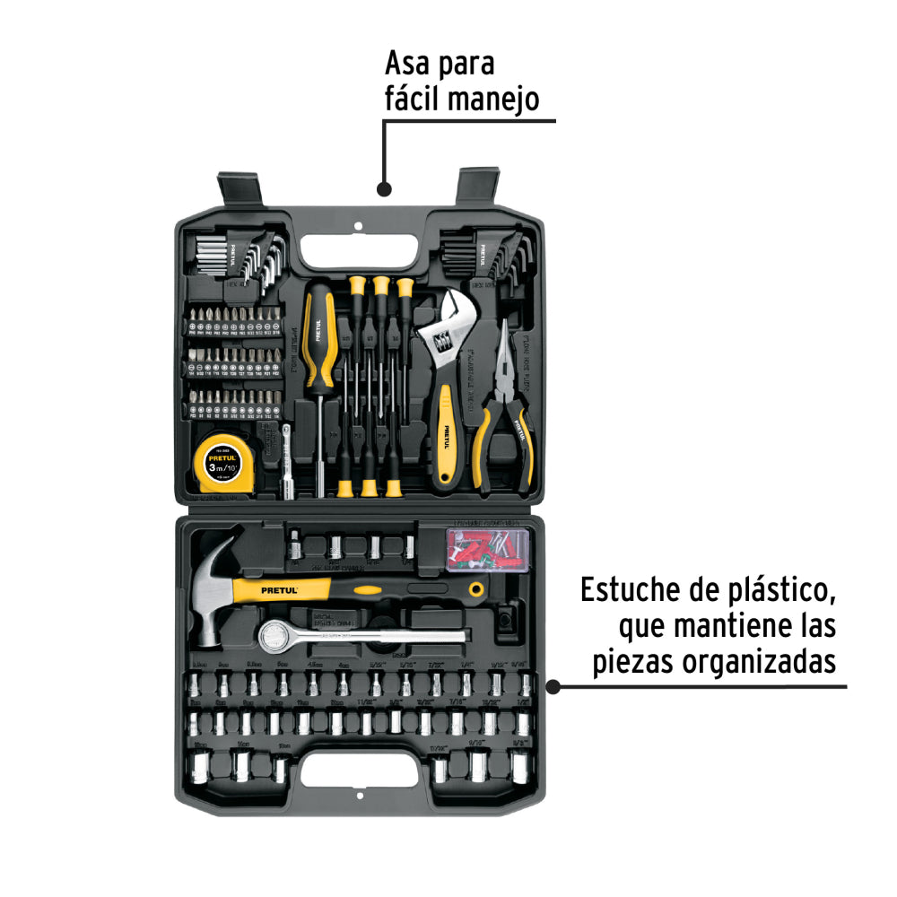 Juego de herramientas, 104 piezas, PRETUL