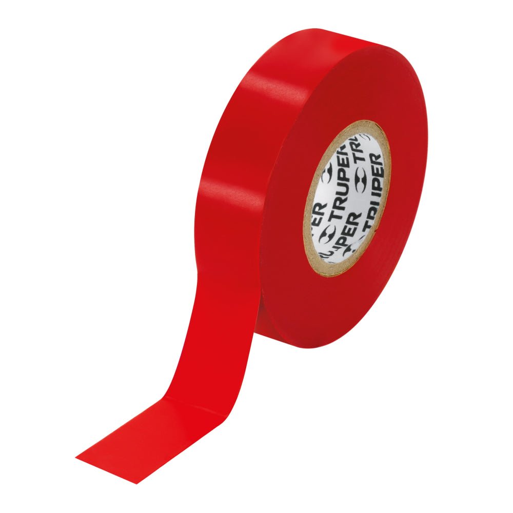 Cinta de aislar de 18 m x 19 mm, roja, TRUPER (8 piezas) - Grupo PRAME