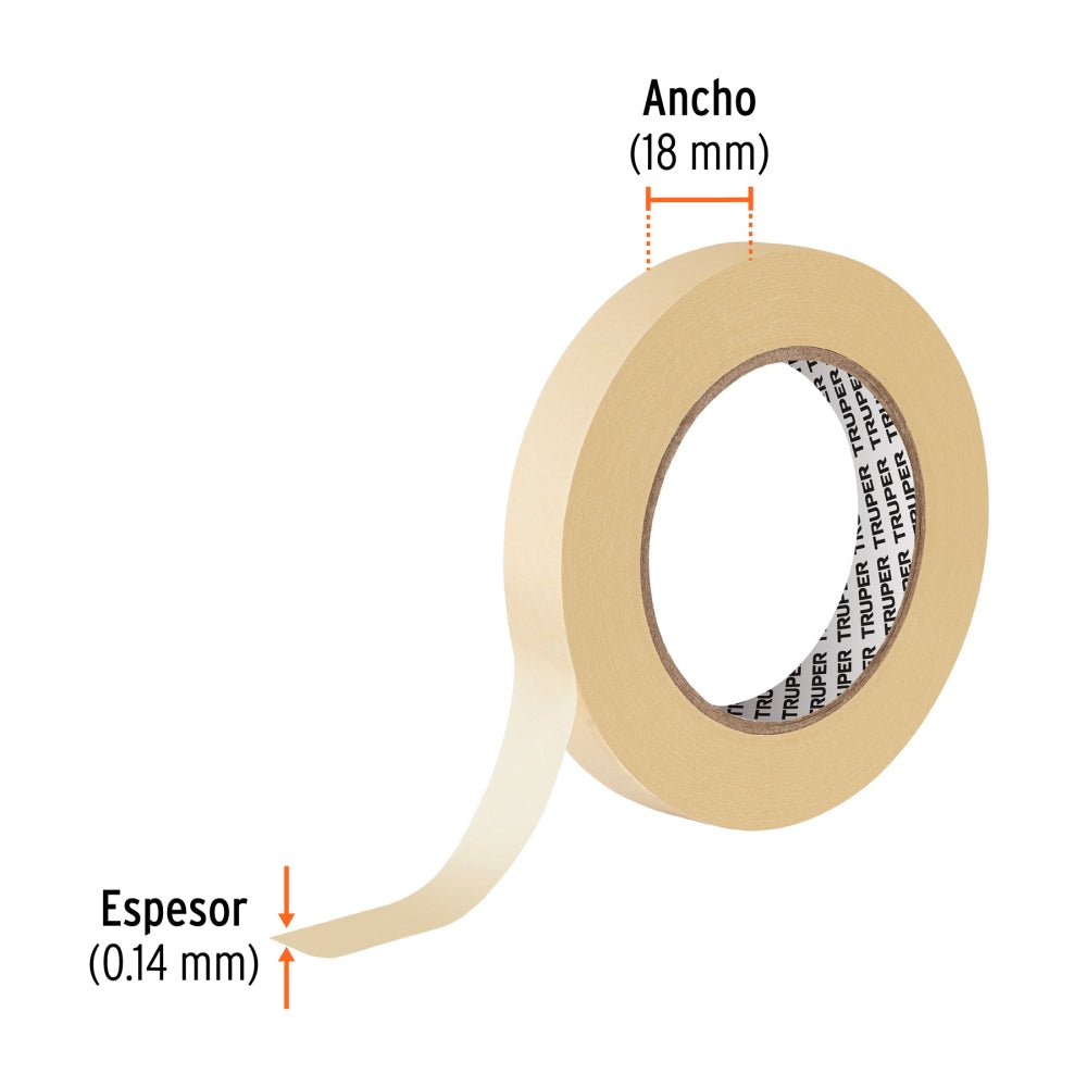 Cinta masking tape de 3/4" x 50 m, TRUPER (12 Piezas) - Grupo PRAME
