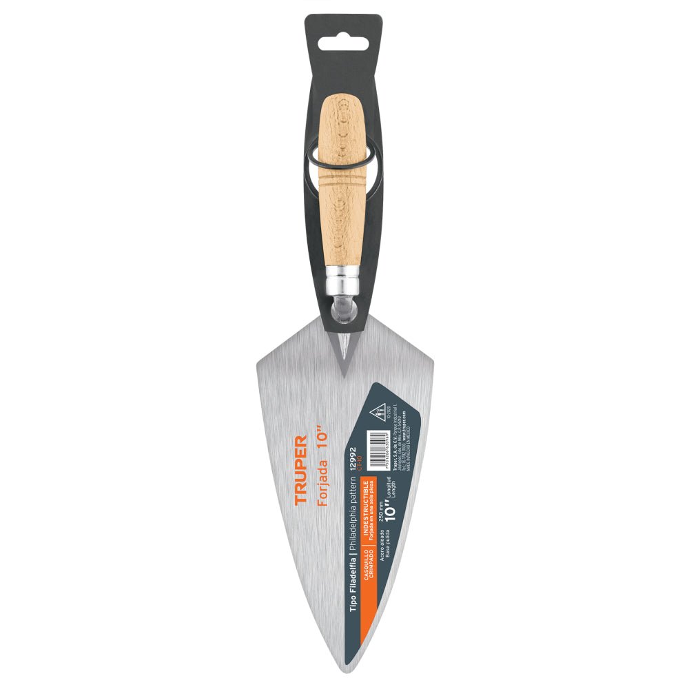 Cuchara para albañil 10" forjada tipo Filadelfia, TRUPER - Grupo PRAME