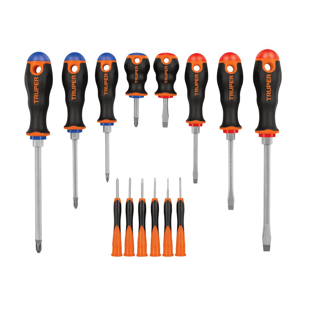 Juego de 8 desarmadores mango Comfort Grip y 6 de joyero - Grupo PRAME