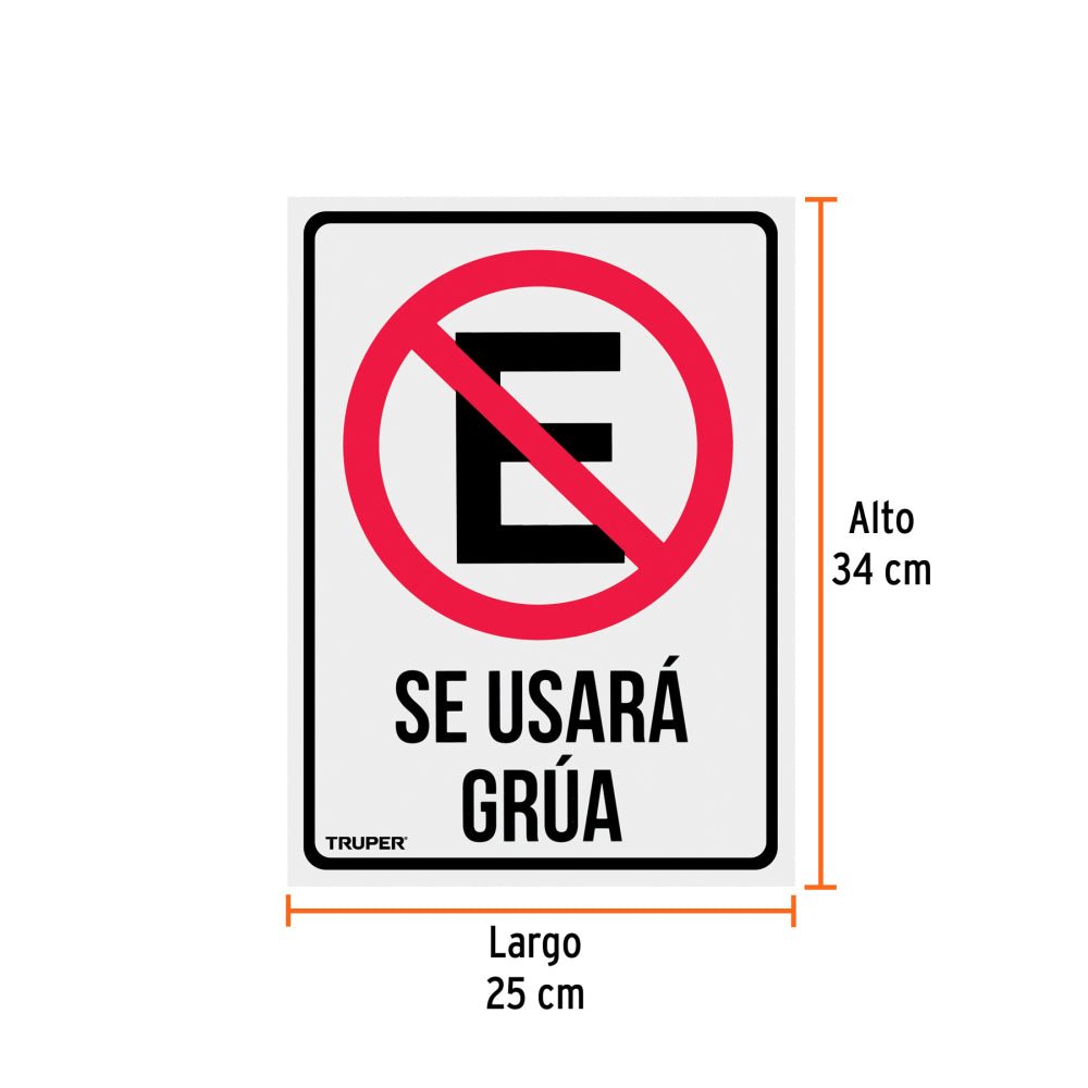 Letrero de señalización "NO ESTACIONARSE", 25 x 34 cm - Grupo PRAME