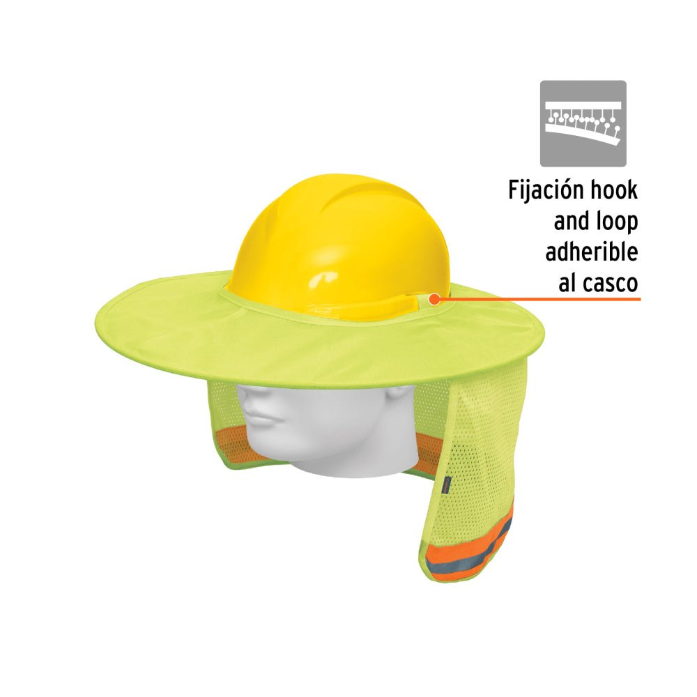 Protector solar plegable para casco, verde con reflejante - Grupo PRAME