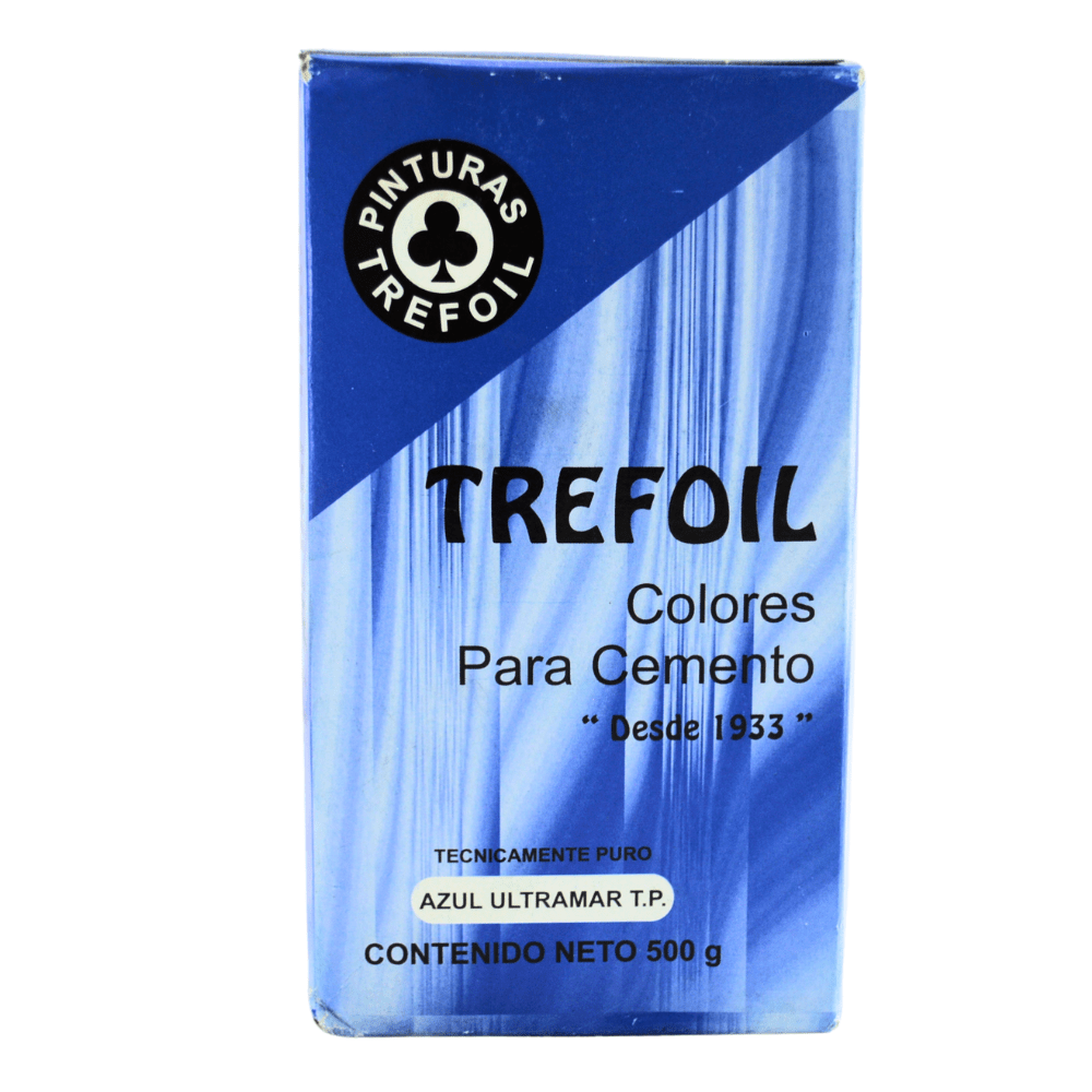Trefoil Color para Cemento Azul Ultramar “T.P.” 500 g pigmento para concreto y mortero - Grupo PRAME