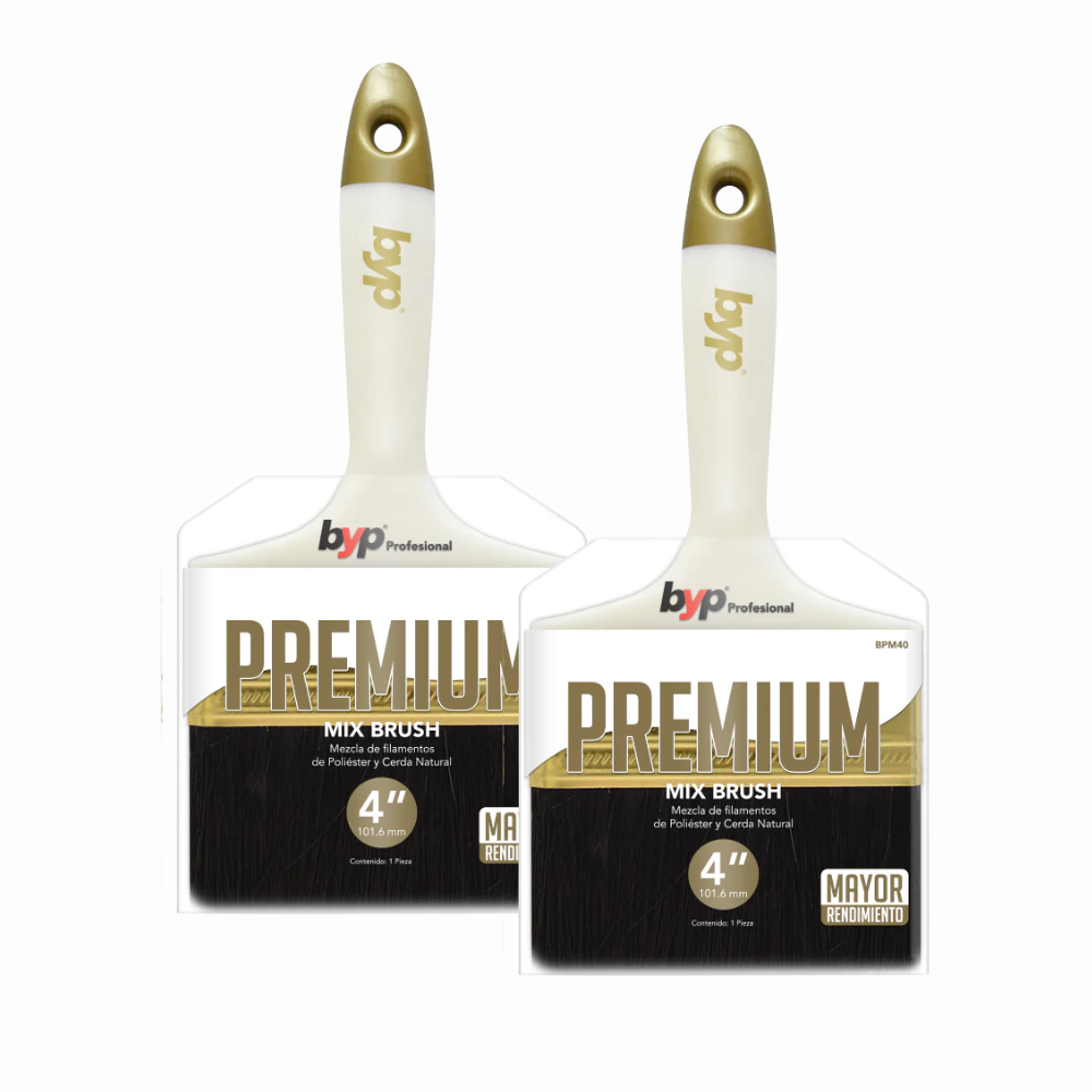 2 Piezas Brocha premium mix (4" - 101.6 mm) ByP