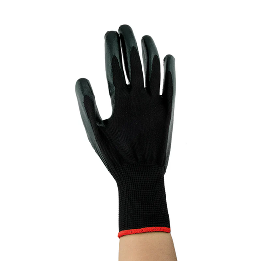 3 PIEZAS GUANTES NYLON NITRILO NEGROS BYP