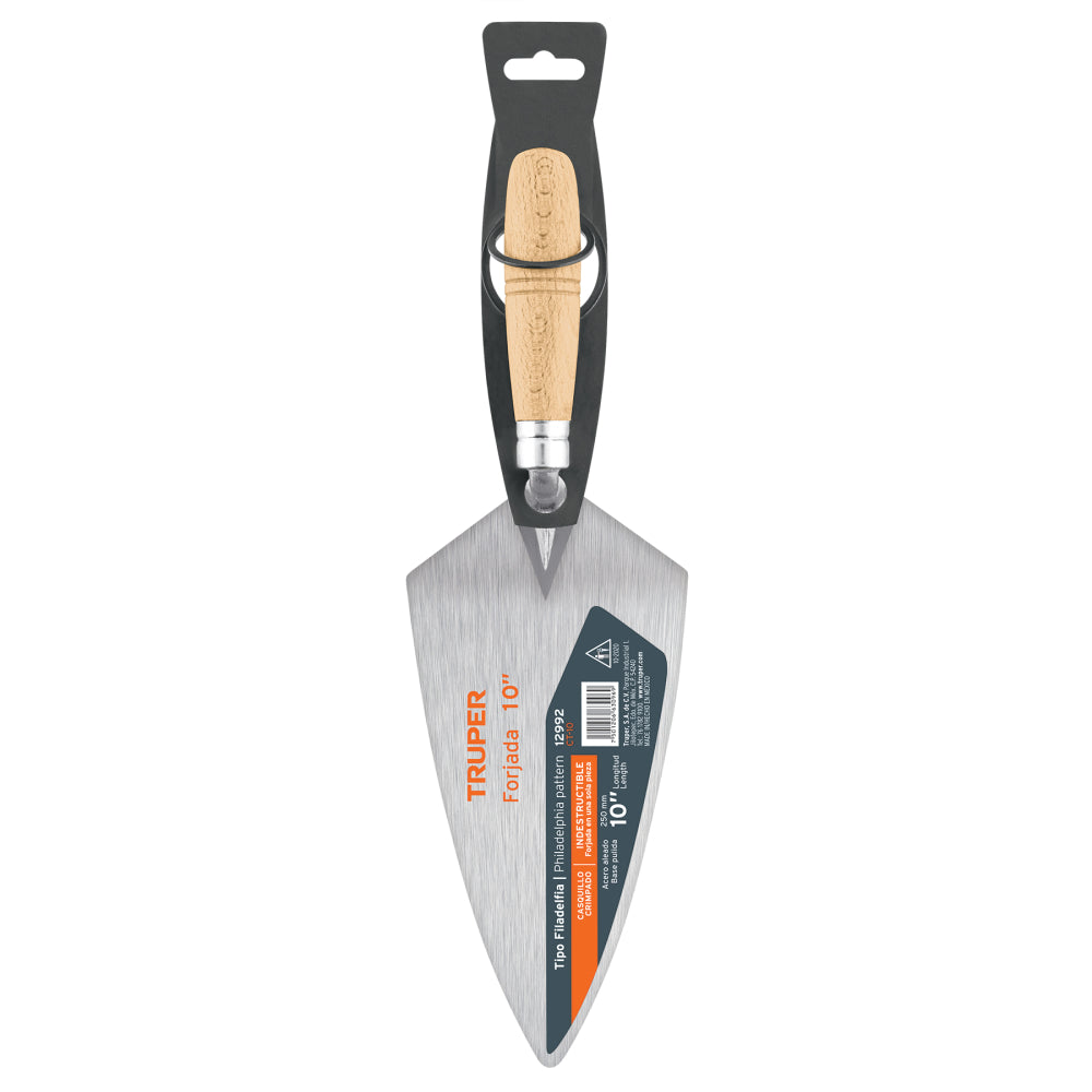 Cuchara para albañil 10" forjada tipo Filadelfia, TRUPER