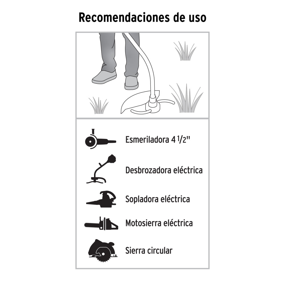 Extensión eléctrica de uso rudo 6 m 2x16 AWG, VOLTECK