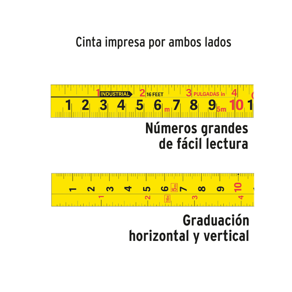 Flexómetro Gripper contra impactos 8 m cinta 25 mm, TRUPER
