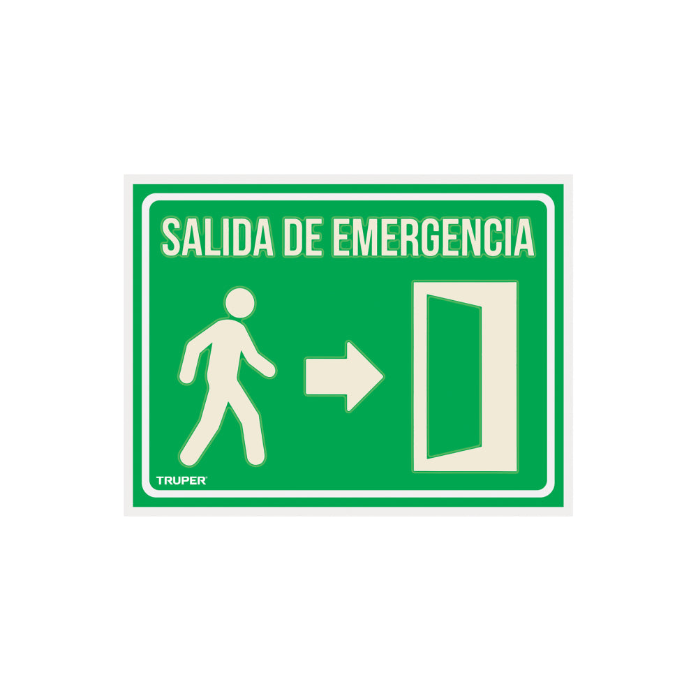 Letrero de señalización "SALIDA DE EMERGENCIA", 21 x 28 cm