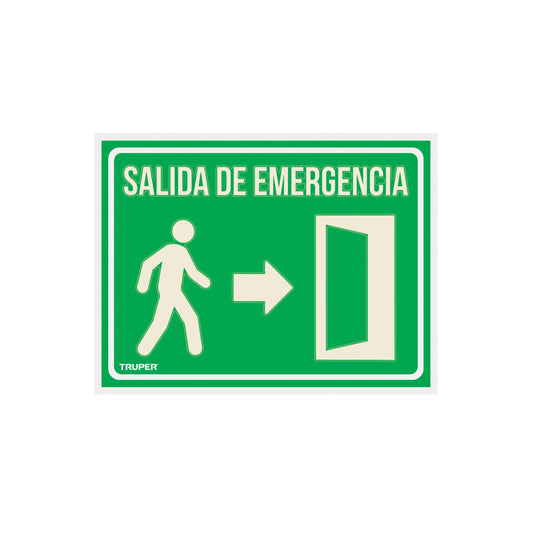 Letrero de señalización "SALIDA DE EMERGENCIA", 21 x 28 cm