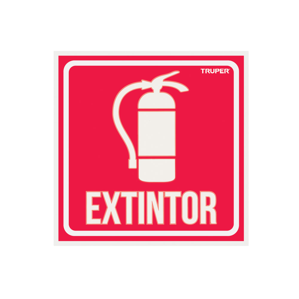 Letrero de señalización "EXTINTOR", 19 x 19 cm, TRUPER