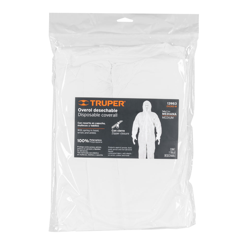 Overol desechable, talla M, TRUPER