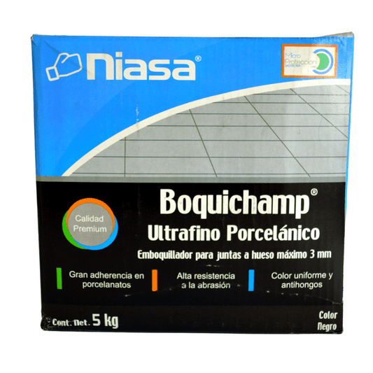 Boquichamp Ultrafino 5 kg Negro Mortero Emboquillador para Piso y Muro - Grupo PRAME