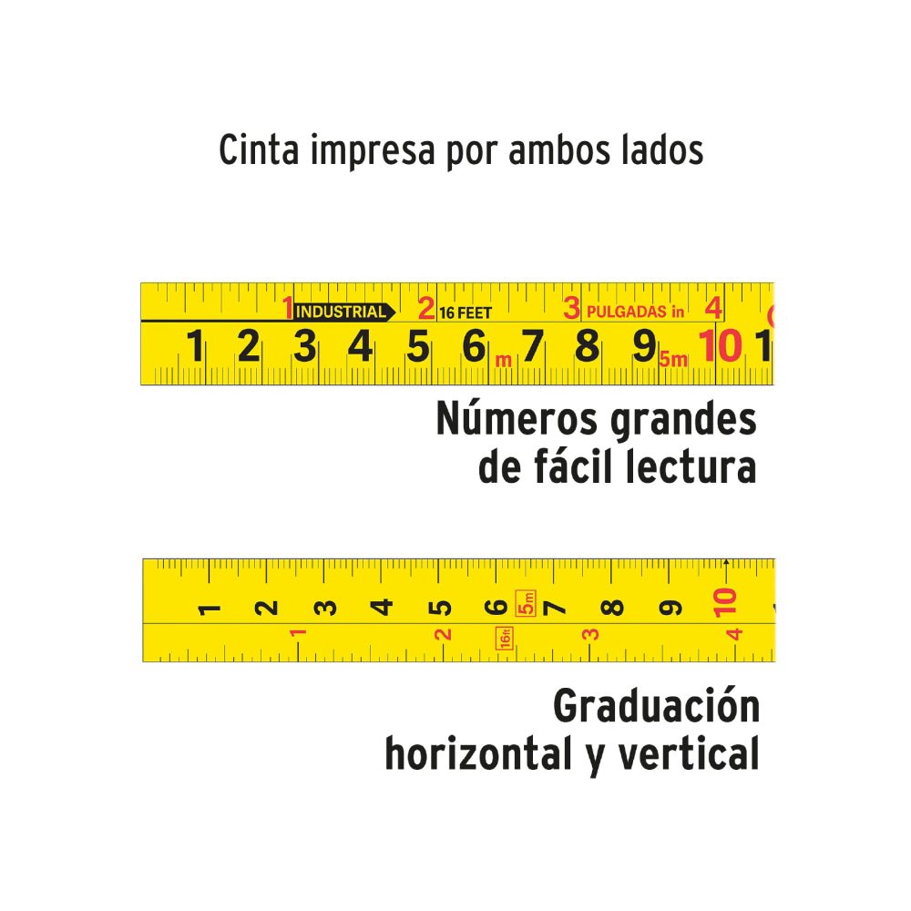 Flexómetro Gripper contra impactos 5 m cinta 19 mm, TRUPER - Grupo PRAME