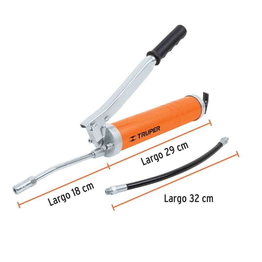 Inyectora de grasa 14 oz, 10000 PSI con grip antiderrapante - Grupo PRAME