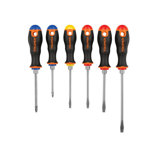 Juego de 6 desarmadores mango Comfort Grip, TRUPER - Grupo PRAME
