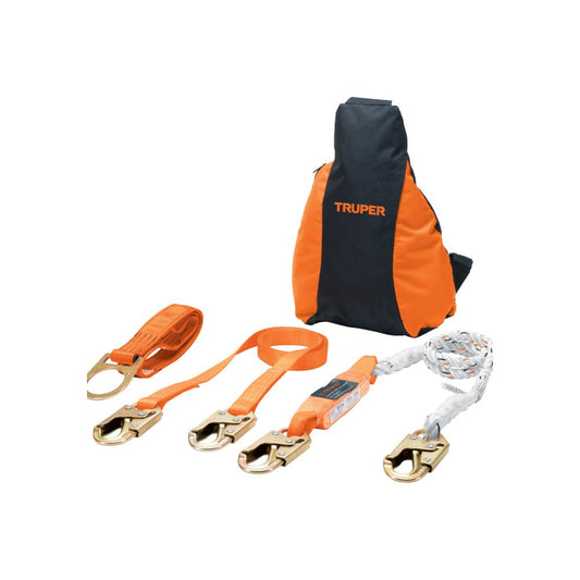 Kit contra caídas con arnés de tres anillos, ANSI, TRUPER - Grupo PRAME
