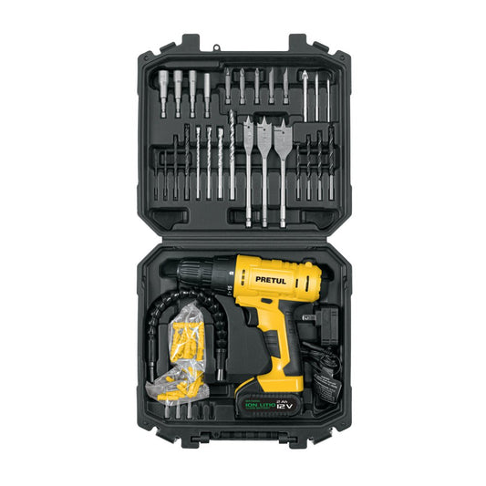 Kit taladro/destornillador 3/8", 12V, 33, PRETUL - Grupo PRAME