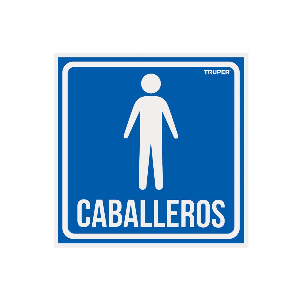 Letrero de señalización "CABALLEROS", 19 x 19 cm, TRUPER - Grupo PRAME