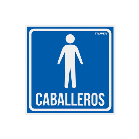 Letrero de señalización "CABALLEROS", 19 x 19 cm, TRUPER - Grupo PRAME