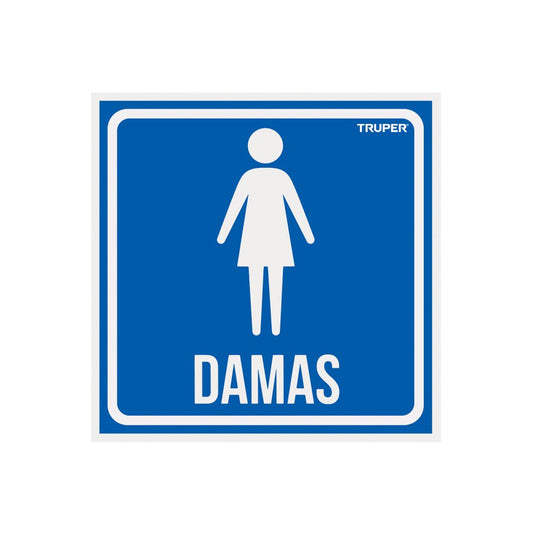 Letrero de señalización "DAMAS", 19 x 19 cm, TRUPER - Grupo PRAME