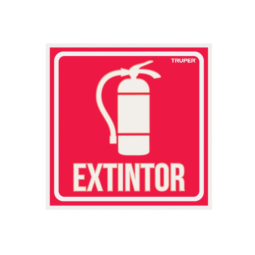 Letrero de señalización "EXTINTOR", 19 x 19 cm, TRUPER - Grupo PRAME