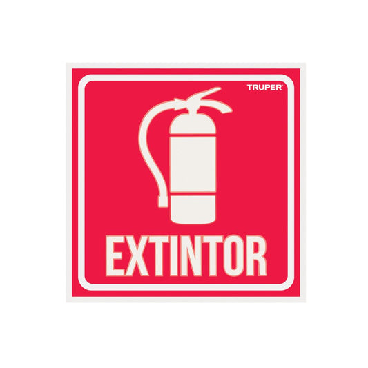 Letrero de señalización "EXTINTOR", 19 x 19 cm, TRUPER - Grupo PRAME