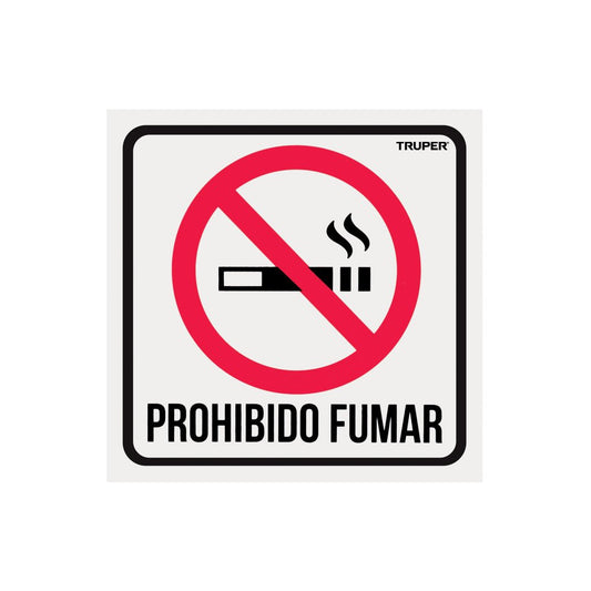 Letrero de señalización "NO FUMAR", 19 x 19 cm, TRUPER - Grupo PRAME