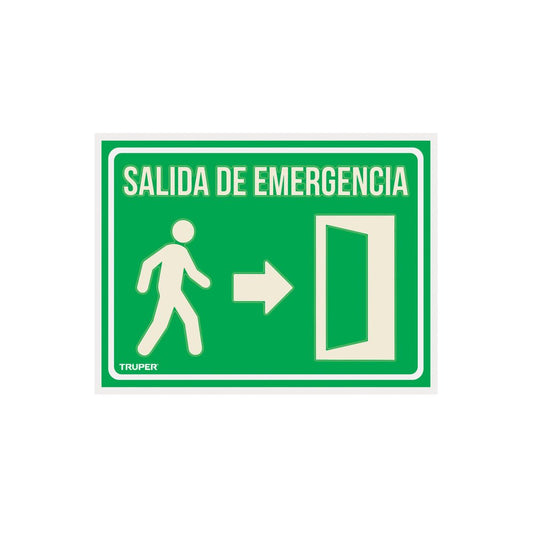 Letrero de señalización "SALIDA DE EMERGENCIA", 21 x 28 cm - Grupo PRAME