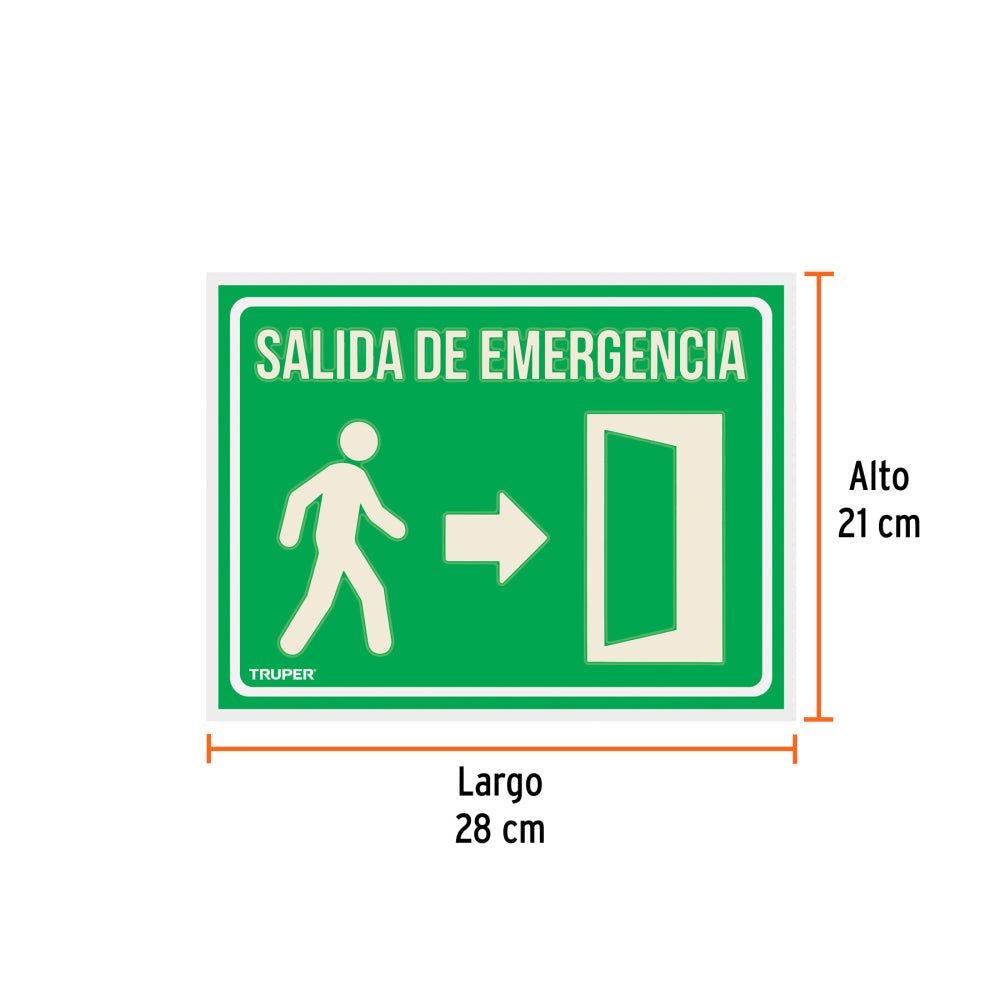 Letrero de señalización "SALIDA DE EMERGENCIA", 21 x 28 cm - Grupo PRAME