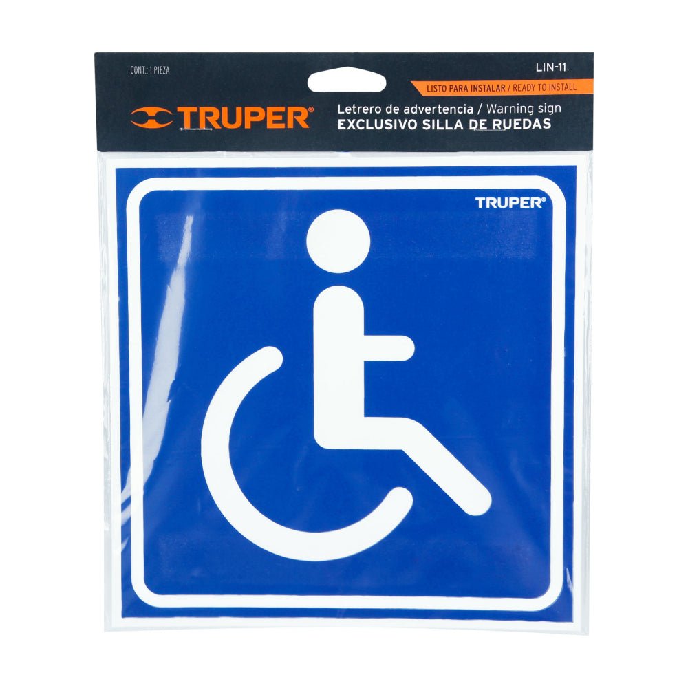 Letrero "Exclusivo personas con discapacidad",19x19cm - Grupo PRAME