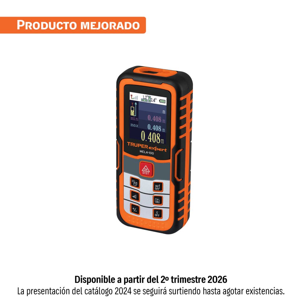 Medidor láser de distancia de 0.05 m a 100 m, TRUPER - Grupo PRAME