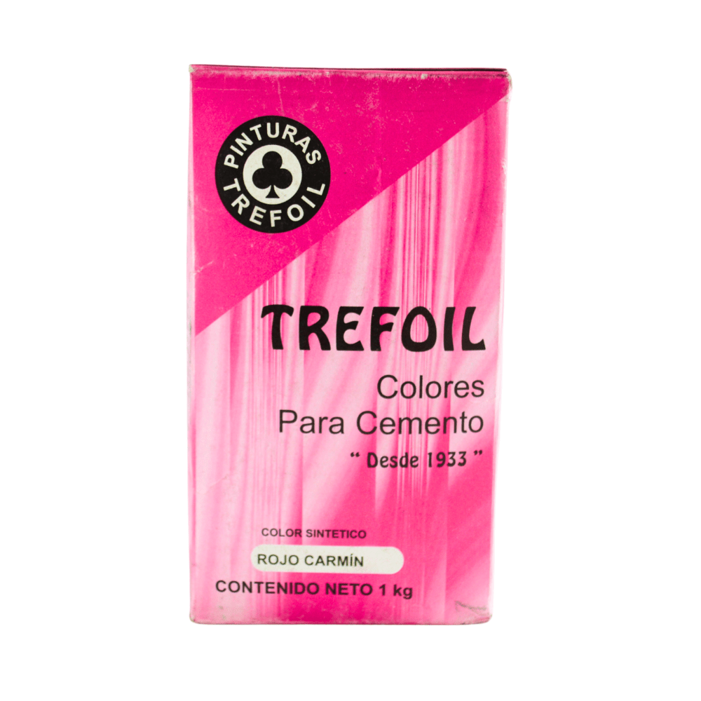 Trefoil Color para Cemento Rojo Carmín 1 kg pigmento para concreto y mortero - Grupo PRAME