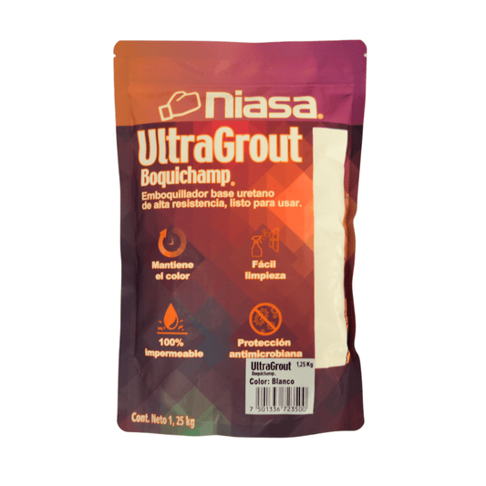 Ultragrout Boquichamp 1.25kg Blanco Boquilla Uretano para Juntas desde 1.6 mm - Grupo PRAME
